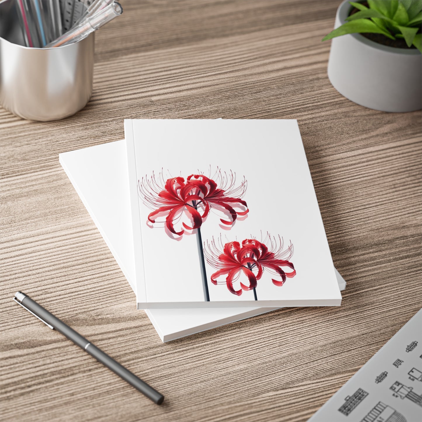Red Spider Lilly Notebook A5