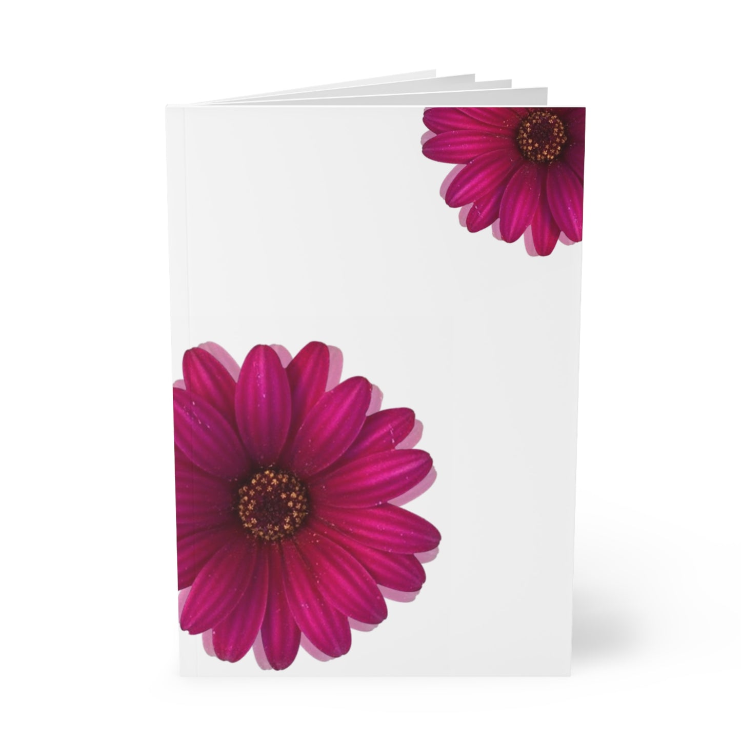 Floral Softcover Notebook - A5 Journal with Pink Daisy Design for Creative Minds