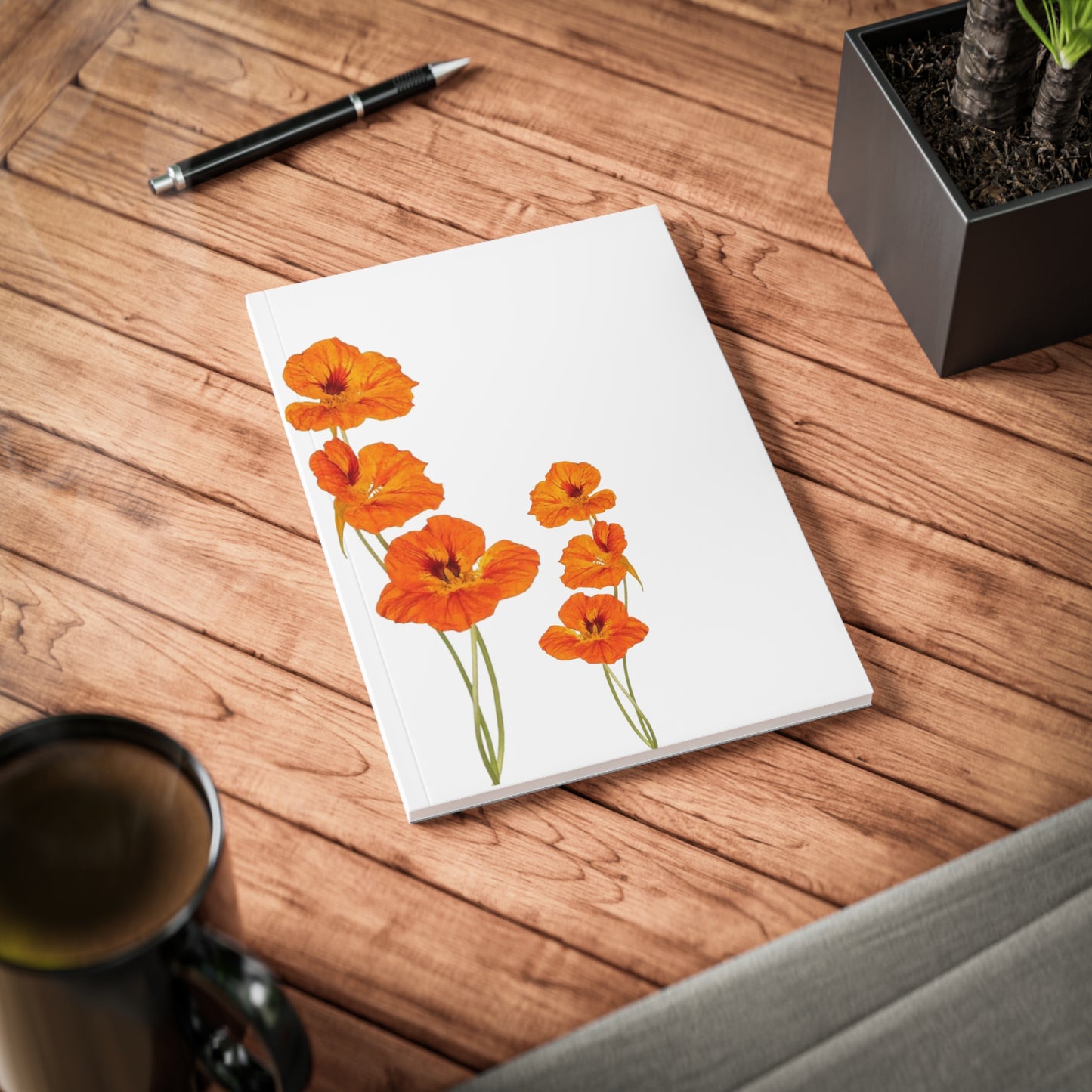Orange Flower Notebook A5