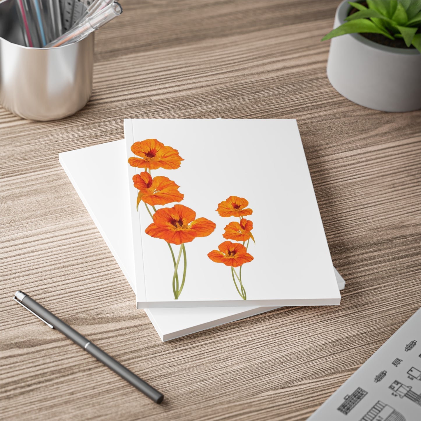Orange Flower Notebook A5