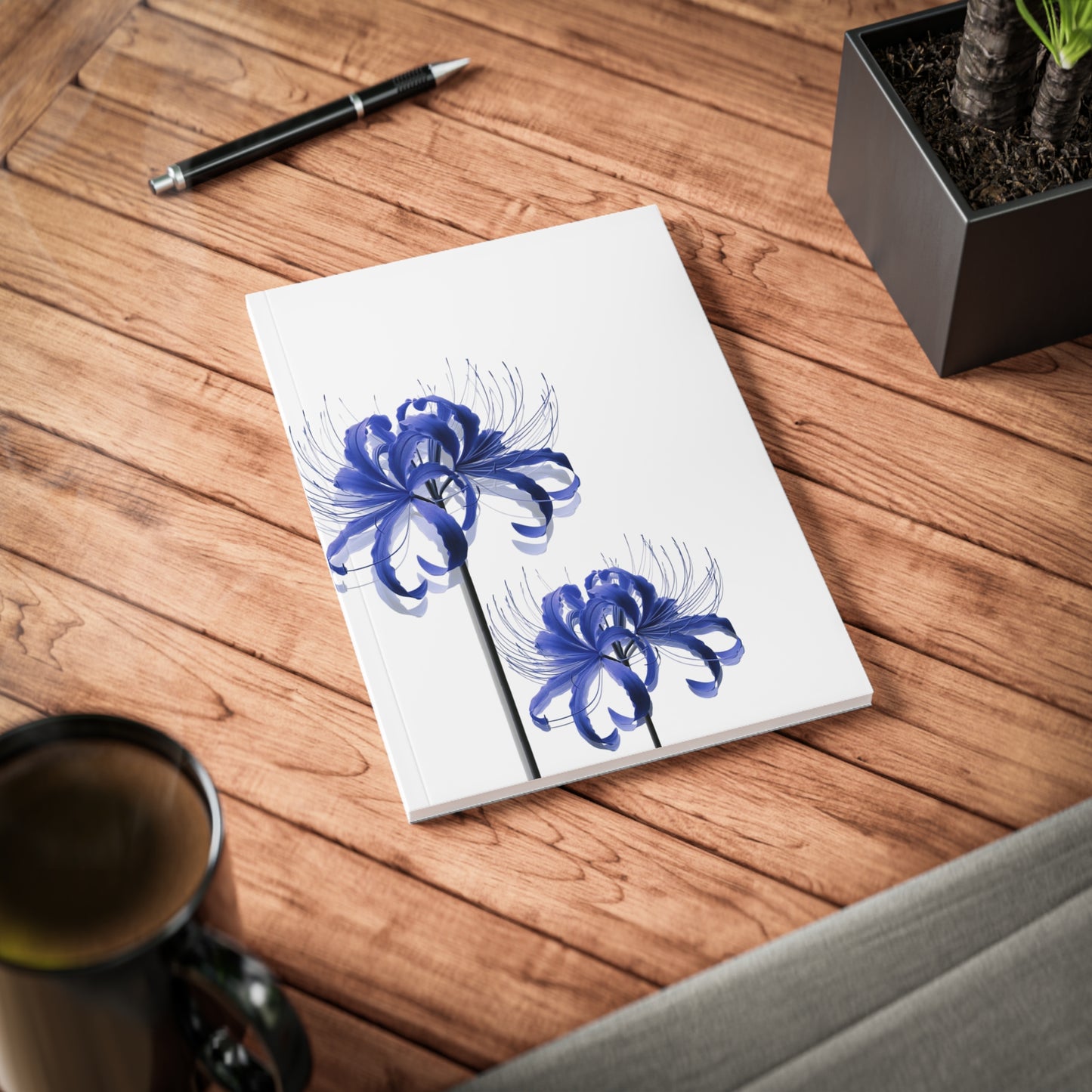 Blue Spider Lilly Notebook A5