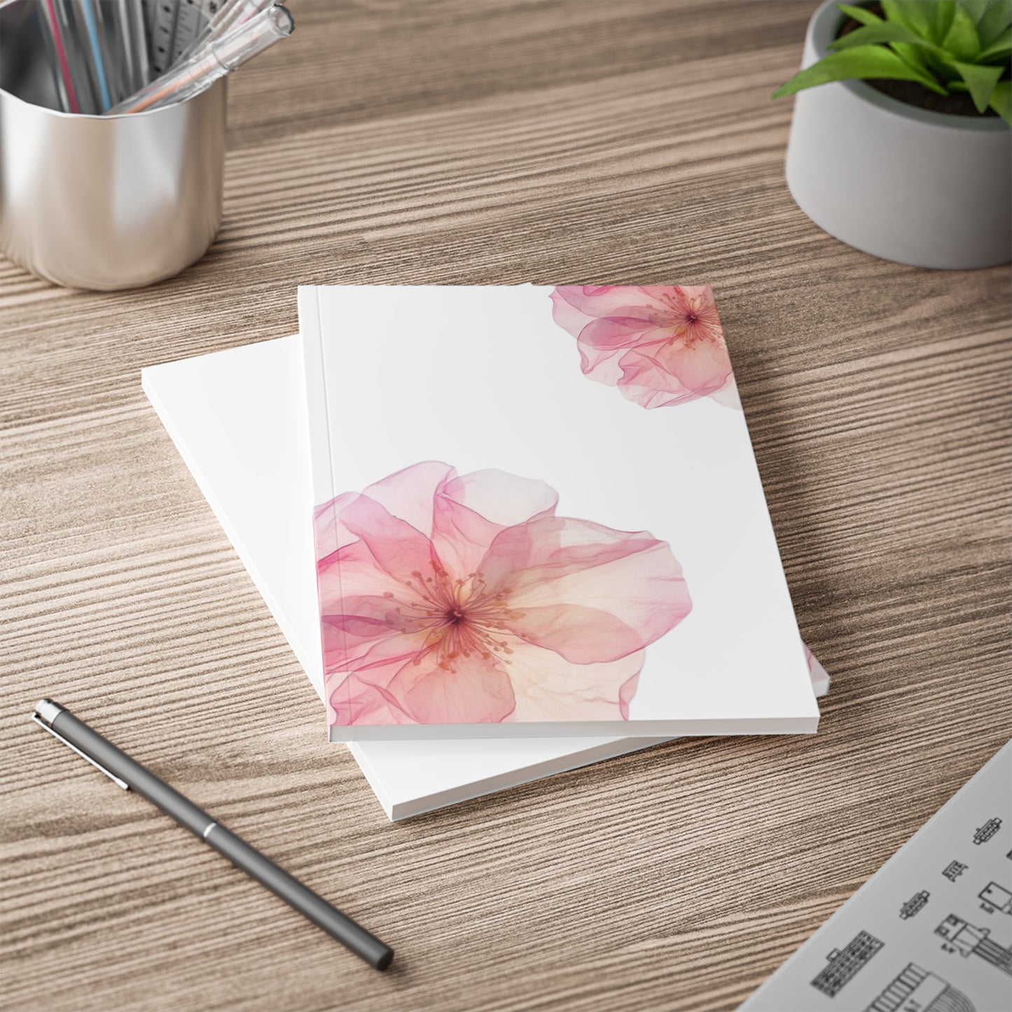 Pink Peony Notebook A5
