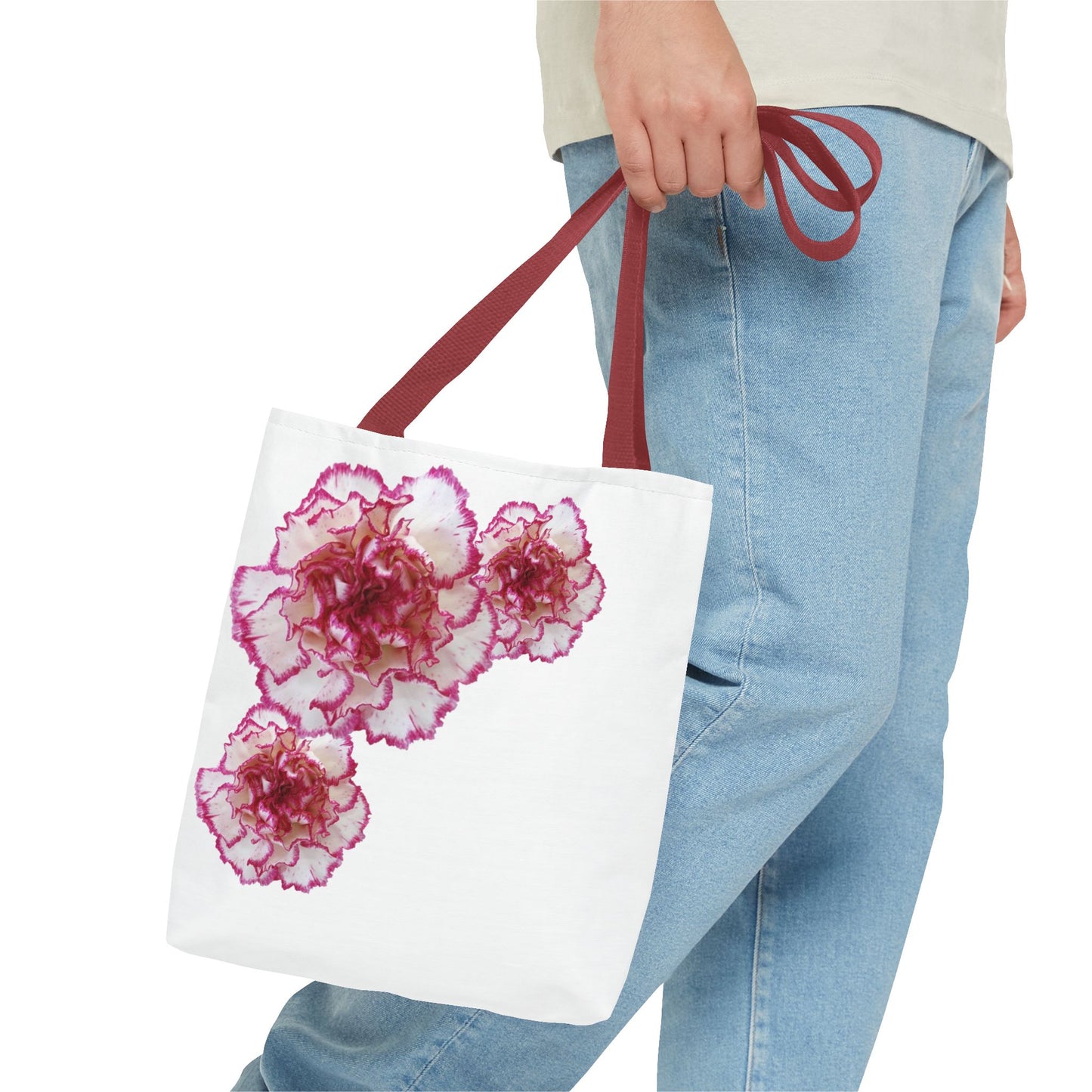 Pink and White Carnation Tote bag