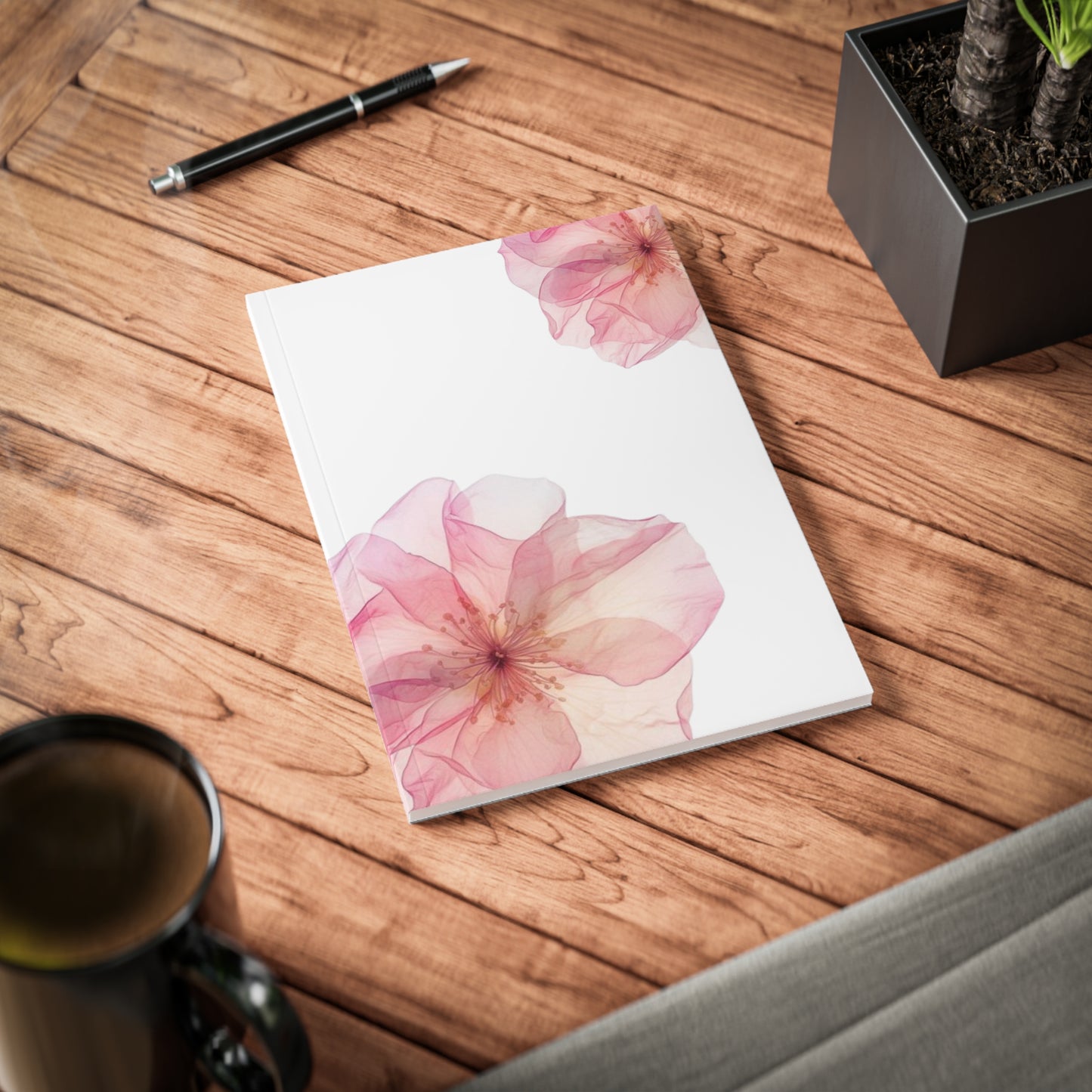 Pink Peony Notebook A5