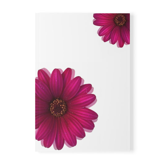 Floral Softcover Notebook - A5 Journal with Pink Daisy Design for Creative Minds